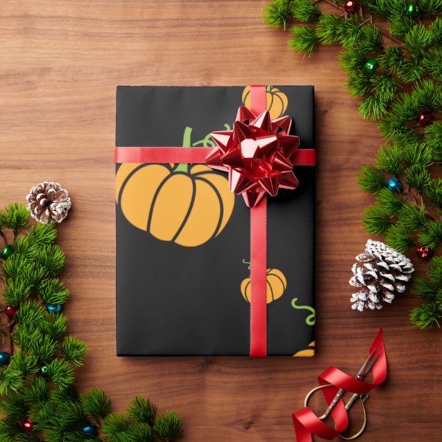 Papier Cadeau Citrouille à thème Halloween (Cadeau de vacances)