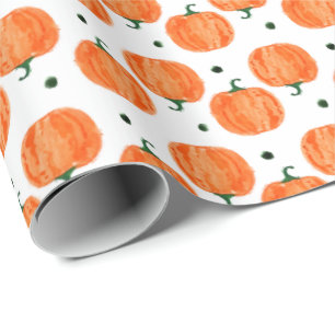 Papier Cadeau Citrouille aquarelle