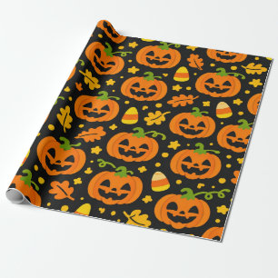 Papier Cadeau Citrouille d'Halloween