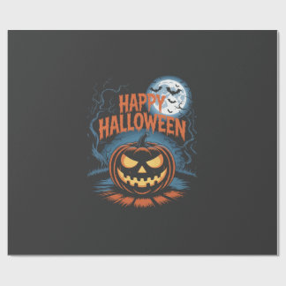 Papier Cadeau Citrouille d'Halloween effrayante Jack O