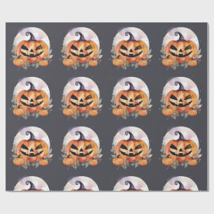 Papier Cadeau Citrouille d'Halloween. Halloween, Automne