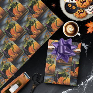 Papier Cadeau Citrouille Dragon Cauldron Halloween