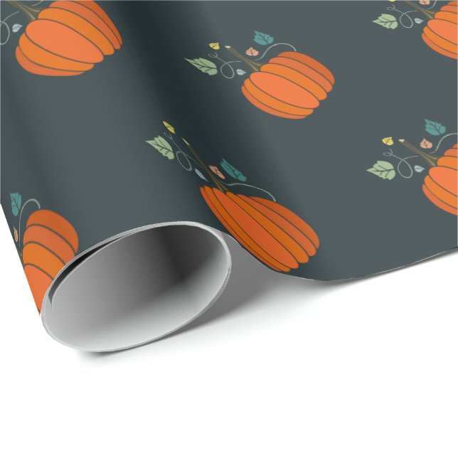 Papier cadeau Citrouille Halloween (Coin rond)