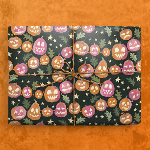 Papier Cadeau Citrouille Jack-o'lanterne Motif de la parade