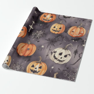 Papier Cadeau Citrouille Patch Delight : Halloween motif éffraya