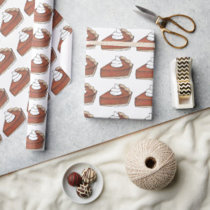 Papier Cadeau Citrouille Pie Slice Thanksgiving Dessert Boulange