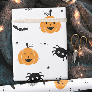 Papier Cadeau Citrouilles, Araignées Et Chauves-Chauves Hallowee