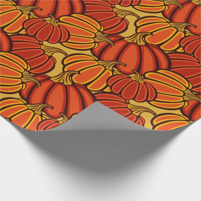 Papier Cadeau citrouilles d'automne (Coin)