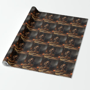 Papier Cadeau Citrouilles de limier d'Halloween effrayantes