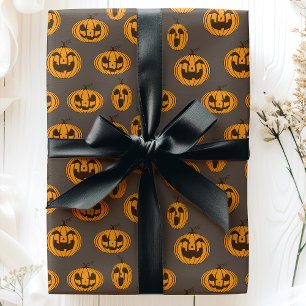 Papier Cadeau Citrouilles d'Halloween rire Jack O'Lantern Motif