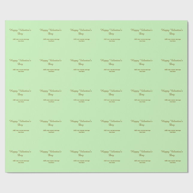 Papier Cadeau Citrus green brown happy Valentine's day simple  (Plat)