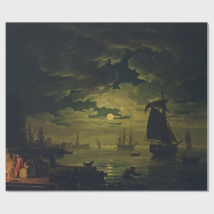 Papier Cadeau Clair de lune sur Palerme - Beaux-arts haute fidél