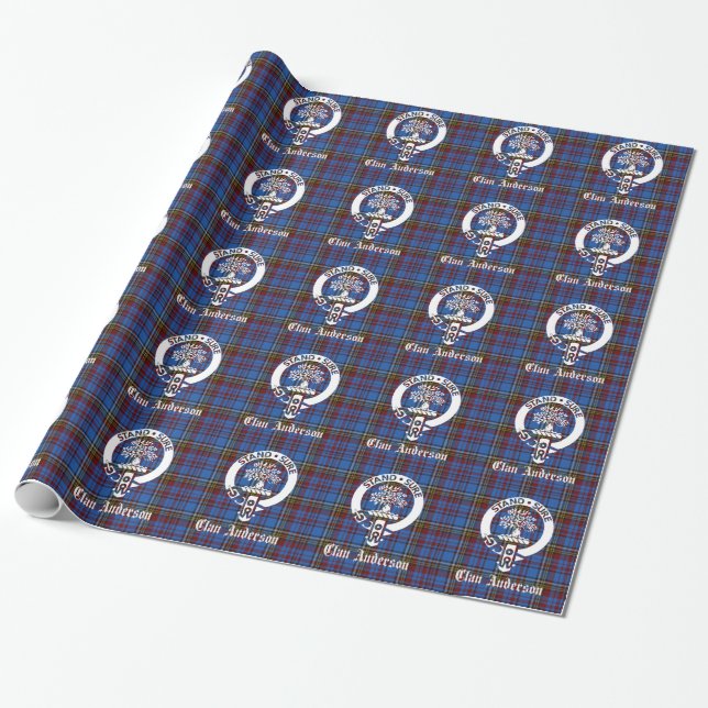 Papier Cadeau Clan écossais Anderson Crest & Tartan (Déroulé)