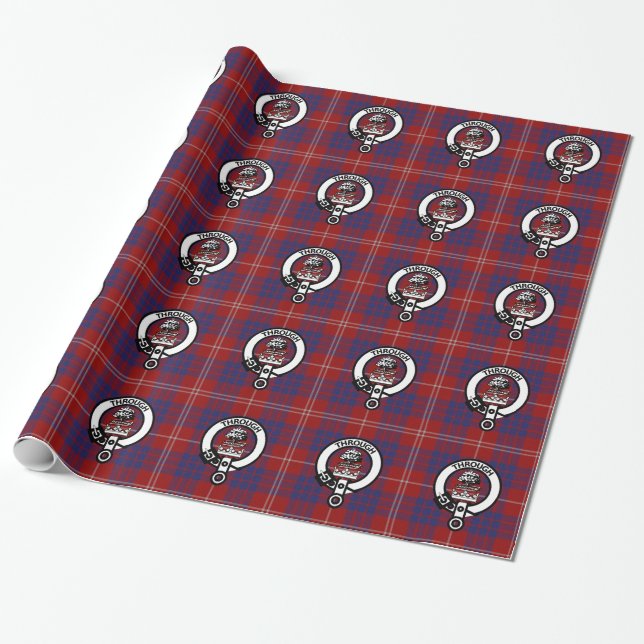 Papier Cadeau Clan Hamilton Crest et Tartan Wrapper Paper (Déroulé)