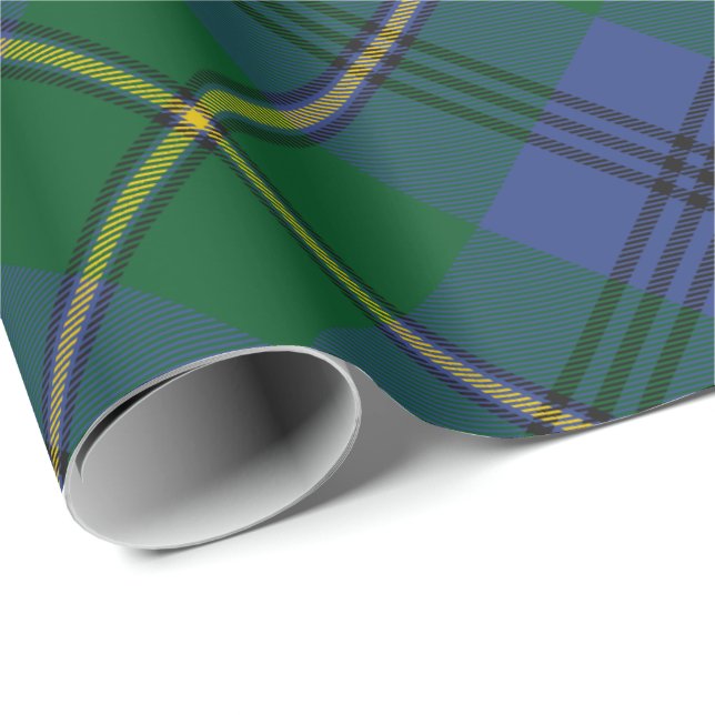 Papier Cadeau Clan Johnston Tartan Papier à enveloppement (Coin rond)