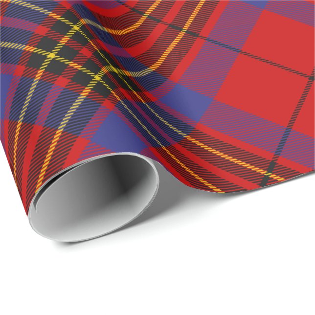 Papier Cadeau Clan Leslie Red Tartan (Coin rond)