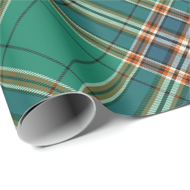 Papier Cadeau Clan MacFarlane Tartan de chasse antique (Coin rond)