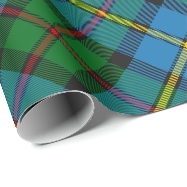 Papier Cadeau Clan MacLeod Chasse Tartan Papier d'enveloppement  (Coin rond)