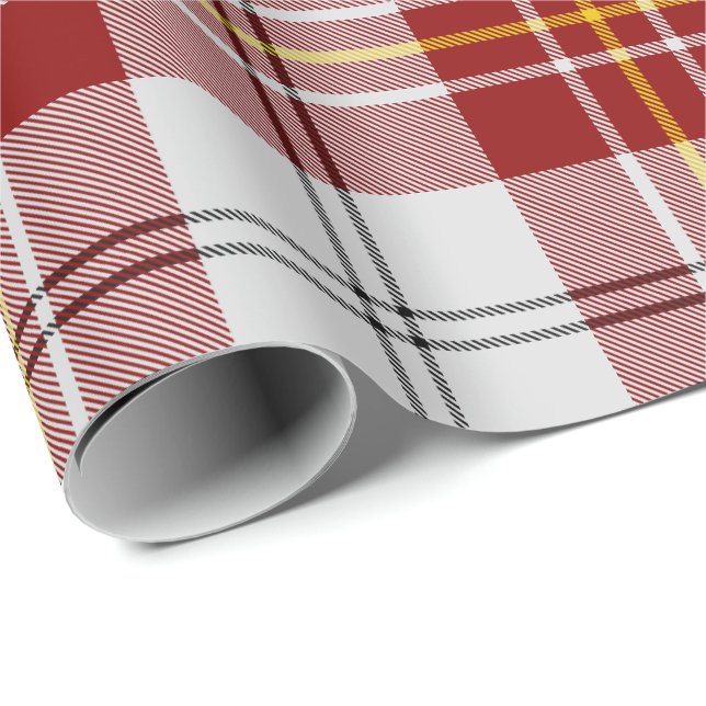 Papier Cadeau Clan MacPherson Rouge Robe Tartan Papier enveloppa (Coin rond)