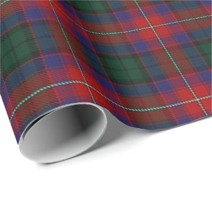 Papier Cadeau Clan Rattray Red Green Tartan écossais