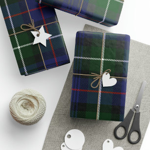 Papier Cadeau Clan rustique Plaid MacKenzie Tartan vert pourpre