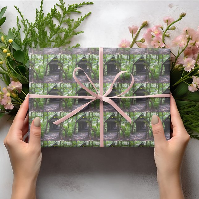 Papier Cadeau Clarkson Pont couvert Alabama (Cambron Covered Bridge, Madison County, Alabama Wrapping Paper)