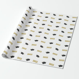 Papier Cadeau Classe de Casquette et ballons Classic Grad 2025