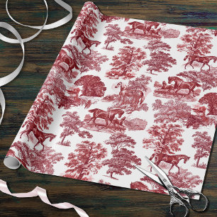 Papier Cadeau Classé élégant Rustique Cheval Rouge Country Toile