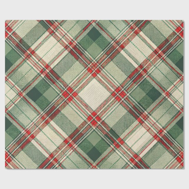 Papier Cadeau Classic Christmas Plaid (Plat)