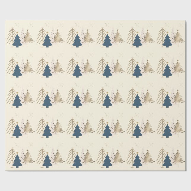 Papier Cadeau Classic Christmas Tree Ivory  (Plat)