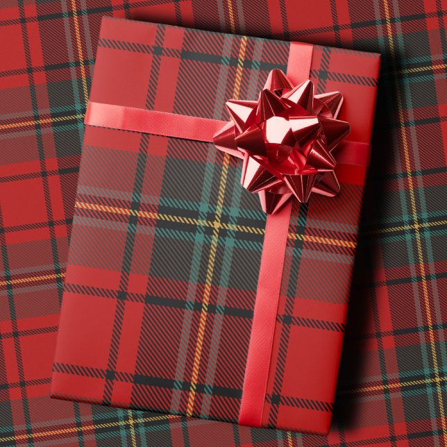 Papier Cadeau Classic Holiday Plaid Stylish Red Christmas (Créateur téléchargé)