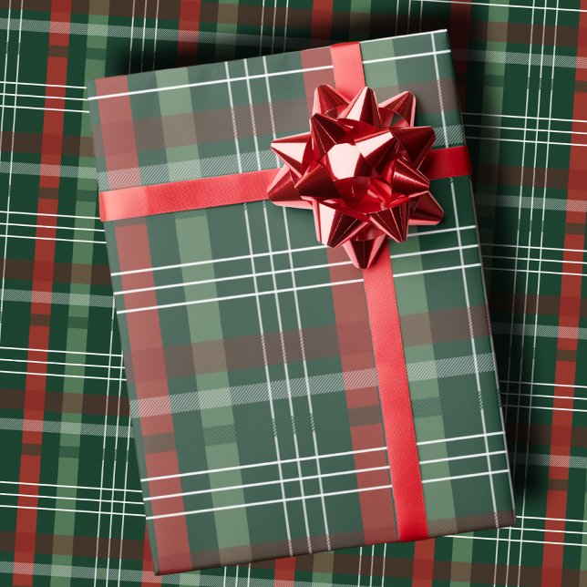 Papier Cadeau Classic Holiday Red and Green Plaid Christmas (Créateur téléchargé)