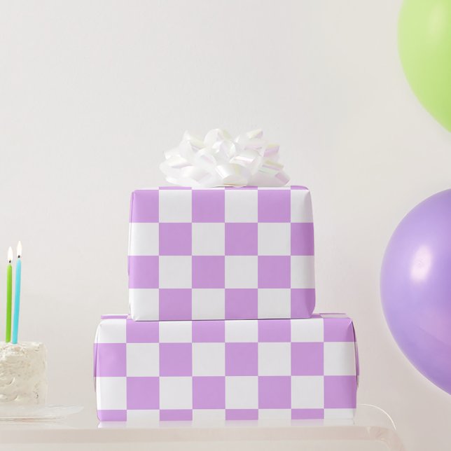 Papier Cadeau Classic light lavender checkerboard  (Créateur téléchargé)
