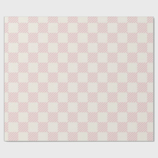 Papier Cadeau Classic Pink & Cream Diagonal Check Wrapping Paper