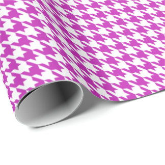 Papier Cadeau Classic Purple and White Houndstooth Pattern