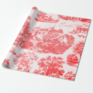 Papier Cadeau Classic Red Vintage French Country Toile