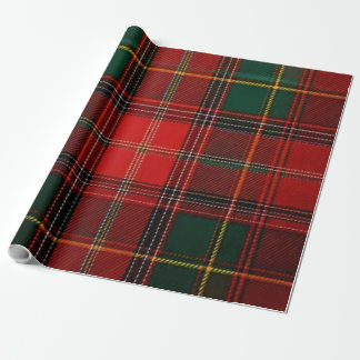 Papier Cadeau Classic Royal Red & Green Tartan Plaid Holiday