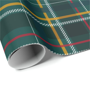 Papier Cadeau Classic vert Noël plaid vacances tartan