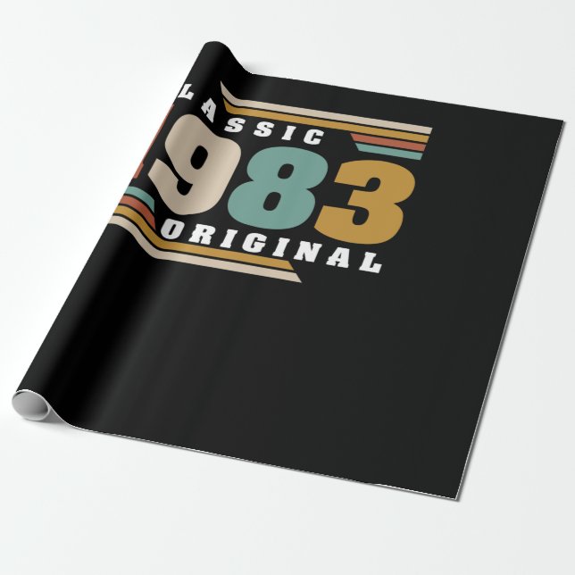 Papier Cadeau Classique 1983 Original 39e anniversaire 39 ans (Déroulé)