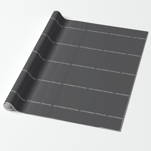 Papier Cadeau Classique Créatif tendance gris foncé et blanc (Déroulé)