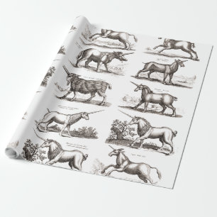 Papier Cadeau Classique Unicorne Antique Mythique Magie Créature