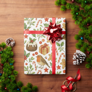 Papier Cadeau Classy Botanical Holly Floral Art Motif