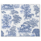 Classy Elegant Vintage Blue Horses Country Toile