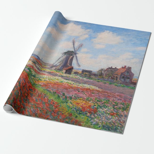 Papier Cadeau Claude Monet - Champ de Tulipes en Hollande (Déroulé)