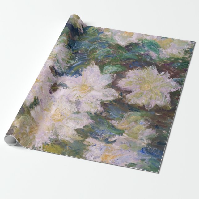 Papier Cadeau Claude Monet - Clematis blanc (Déroulé)