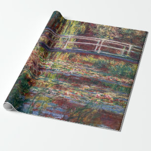 Papier Cadeau Claude Monet - Eau Lily étang, Harmonie rose