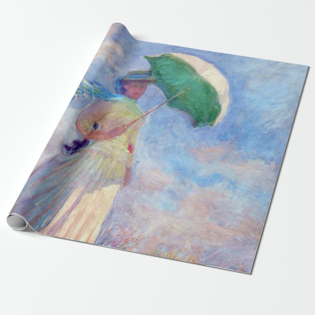 Papier Cadeau Claude Monet - Femme avec un parasol face à droite (Déroulé)