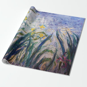 Papier Cadeau Claude Monet - Iris jaunes et violets