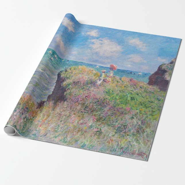 Papier Cadeau Claude Monet - Promenade Cliff à Pourville (Déroulé)