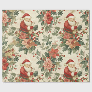 Papier Cadeau Clause Santa rustique